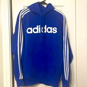 Adidas Men’s Blue Hooded Sweatshirt.  Size Large